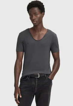 AllSaints tricou din bumbac TONIC culoarea gri, uni, M052JB imagine