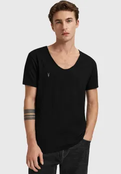 AllSaints tricou din bumbac TONIC culoarea gri, uni, M052JB imagine
