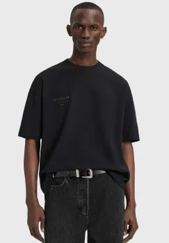 AllSaints tricou din bumbac UNDERGROUND culoarea negru, uni, M071PB imagine