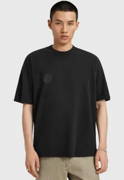 AllSaints tricou din bumbac WAVED culoarea negru, uni, M016JD imagine