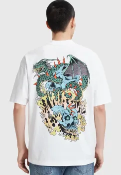 AllSaints tricou din bumbac WRITHER barbati, culoarea alb, cu imprimeu, M020PC imagine