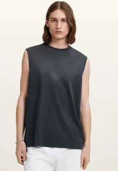 AllSaints tricou fara maneci JONAH culoarea gri, M022JC imagine
