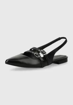 Alohas balerini de piele Wren culoarea negru, cu toc deschis, S100495-01 imagine