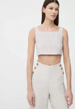 Alohas bluza din in culoarea bej, melanj imagine