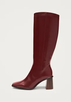 Alohas ghete de piele East Sleek culoarea bordo, cu toc drept, S100826-01 imagine