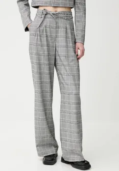 Alohas pantaloni Cata culoarea gri, drept, high waist, R100919 imagine