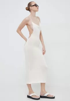 Alohas rochie culoarea bej, midi, mulata imagine