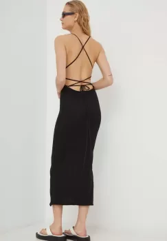 Alohas rochie culoarea negru, midi, mulata imagine