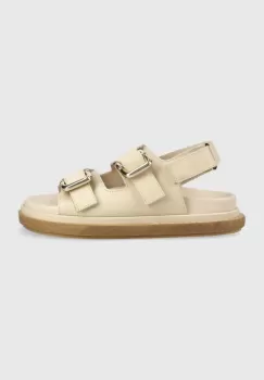 Alohas sandale de piele Harper femei, culoarea bej, cu platforma, S00275.56 imagine