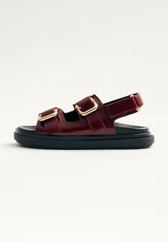 Alohas sandale de piele Harper femei, culoarea bordo, cu platforma, S100731-01 imagine