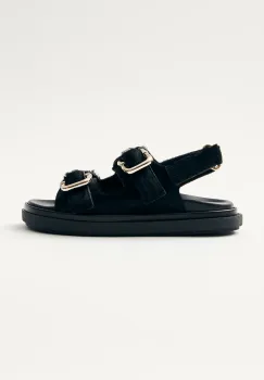 Alohas sandale de piele Harper femei, culoarea negru, cu platforma, S100629-03 imagine