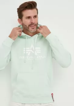 Alpha Industries bluza barbati, culoarea verde, cu imprimeu imagine