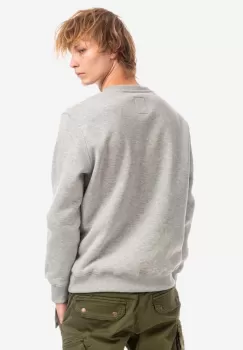 Alpha Industries bluza Basic Sweater Small Logo barbati, culoarea gri, cu imprimeu 188307.17-grey imagine
