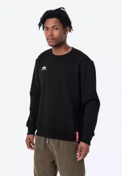 Alpha Industries bluza Basic Sweater Small Logo barbati, culoarea negru, uni 188307.03-black imagine