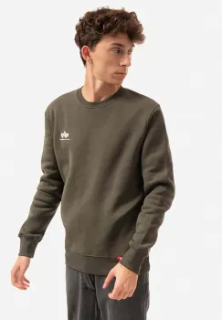 Alpha Industries bluza Basic Sweater Small Logo barbati, culoarea verde, cu imprimeu 188307.142-green imagine