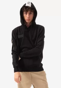 Alpha Industries bluza Red Stripe Hoody barbati, culoarea negru, cu gluga, cu imprimeu 178314.95-black imagine