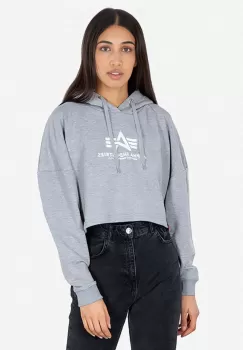 Alpha Industries bluza Sweats & Hoodys femei, culoarea gri, cu gluga, cu imprimeu 116057.230-grey imagine