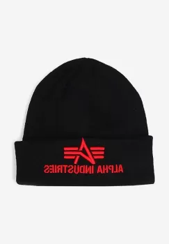 Alpha Industries caciula 3D Beanie culoarea negru, din tesatura uni 168910.94-black imagine
