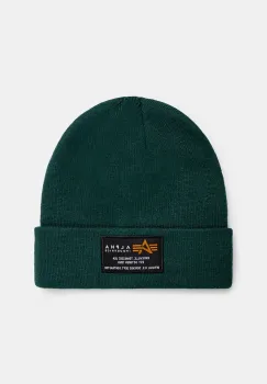 Alpha Industries caciula Crew Beanie culoarea verde, 128924 imagine