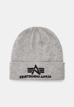 Alpha Industries caciula culoarea gri, din tesatura neteda imagine
