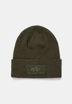 Alpha Industries caciula culoarea verde, din tricot gros imagine