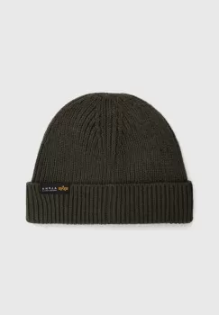 Alpha Industries caciula Dockers Beanie culoarea verde, din tesatura uni 138905.142 imagine