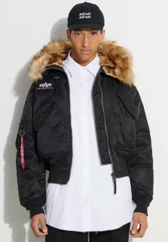 Alpha Industries geaca 45P Hooded Custom barbati, culoarea negru, de iarna 113145.285 imagine