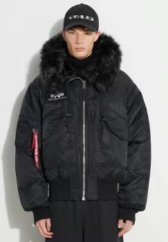 Alpha Industries geaca 45P Hooded Custom barbati, culoarea negru, de iarna 113145.515 imagine