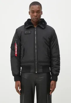 Alpha Industries geaca B15-3 barbati, culoarea negru, de tranzitie, 198122 imagine
