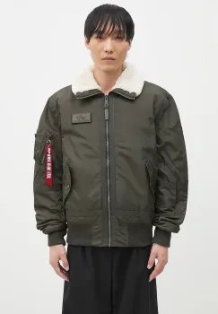 Alpha Industries geaca B15-3 barbati, culoarea verde, de tranzitie, 198122 imagine