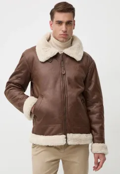 Alpha Industries geaca B3 FL barbati, culoarea maro, de tranzitie, 143106 imagine