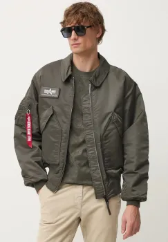 Alpha Industries geaca barbati, culoarea gri, de iarna imagine