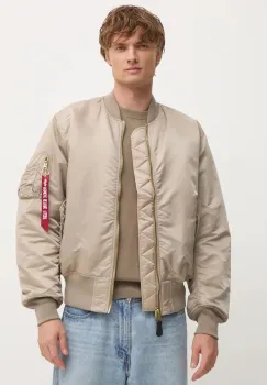 Alpha Industries geaca bomber barbati, culoarea bej, de iarna imagine