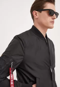 Alpha Industries geaca bomber barbati, culoarea negru, de tranzitie imagine