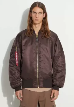 Alpha Industries geaca bomber cu doua fete MA-1 barbati, culoarea maro, de tranzitie 100101.696 imagine