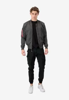 Alpha Industries geaca bomber cu doua fete MA-1 LW AOP Rainbow barbati, culoarea gri, de tranzitie 106109.136-grey imagine