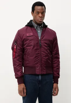 Alpha Industries geaca bomber culoarea bordo, de iarna, 128113.608 imagine