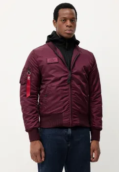 Alpha Industries geaca bomber culoarea bordo, de iarna, 183110.608 imagine