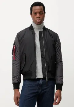 Alpha Industries geaca bomber culoarea negru, de tranzitie, 258120.03 imagine