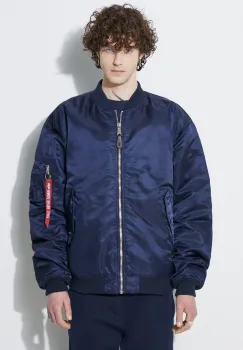 Alpha Industries geaca bomber MA-1 CS barbati, culoarea bleumarin, de tranzitie, oversize, 136136 imagine