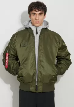 Alpha Industries geaca bomber MA-1 D-Tec barbati, culoarea verde, de tranzitie 183110.257-green imagine