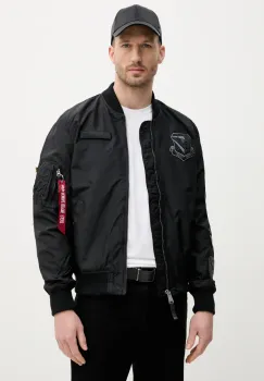 Alpha Industries geaca bomber MA-1 TT Flying Tigers culoarea negru, de tranzitie, 156129 imagine
