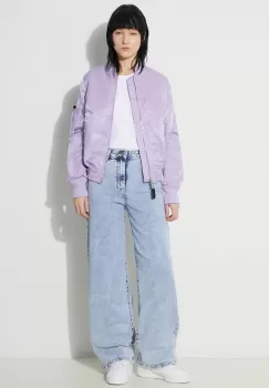 Alpha Industries geaca bomber MA-1 VF LW femei, culoarea violet, de tranzitie imagine