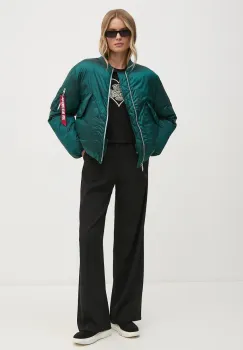 Alpha Industries geaca femei, culoarea turcoaz, de iarna, oversize, 148004 imagine