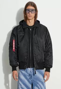 Alpha Industries geaca MA-1 D-Tec barbati, culoarea negru, de tranzitie 183110.515 imagine