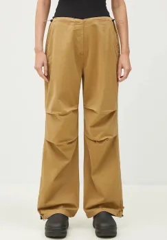 Alpha Industries pantaloni Cargo Jogger Pant femei, culoarea bej, lat, high waist, 148024 imagine