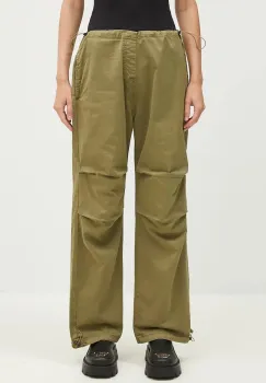 Alpha Industries pantaloni Cargo Jogger Pant femei, culoarea verde, lat, high waist, 148024 imagine