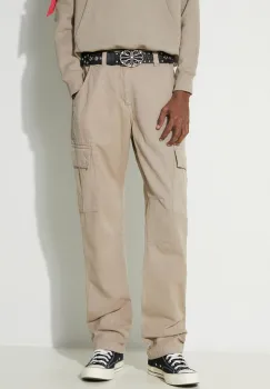 Alpha Industries pantaloni de bumbac Agent Pant culoarea bej, cu fit cargo, 158205 imagine