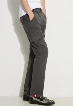 Alpha Industries pantaloni de bumbac Agent Pant culoarea gri, cu fit cargo, 158205 imagine