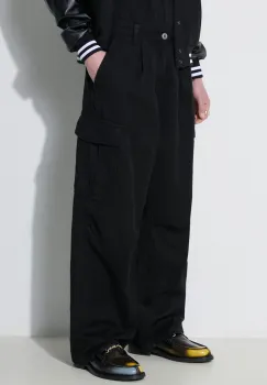 Alpha Industries pantaloni de bumbac Aircraft culoarea negru, cu fason cargo, 146200 imagine